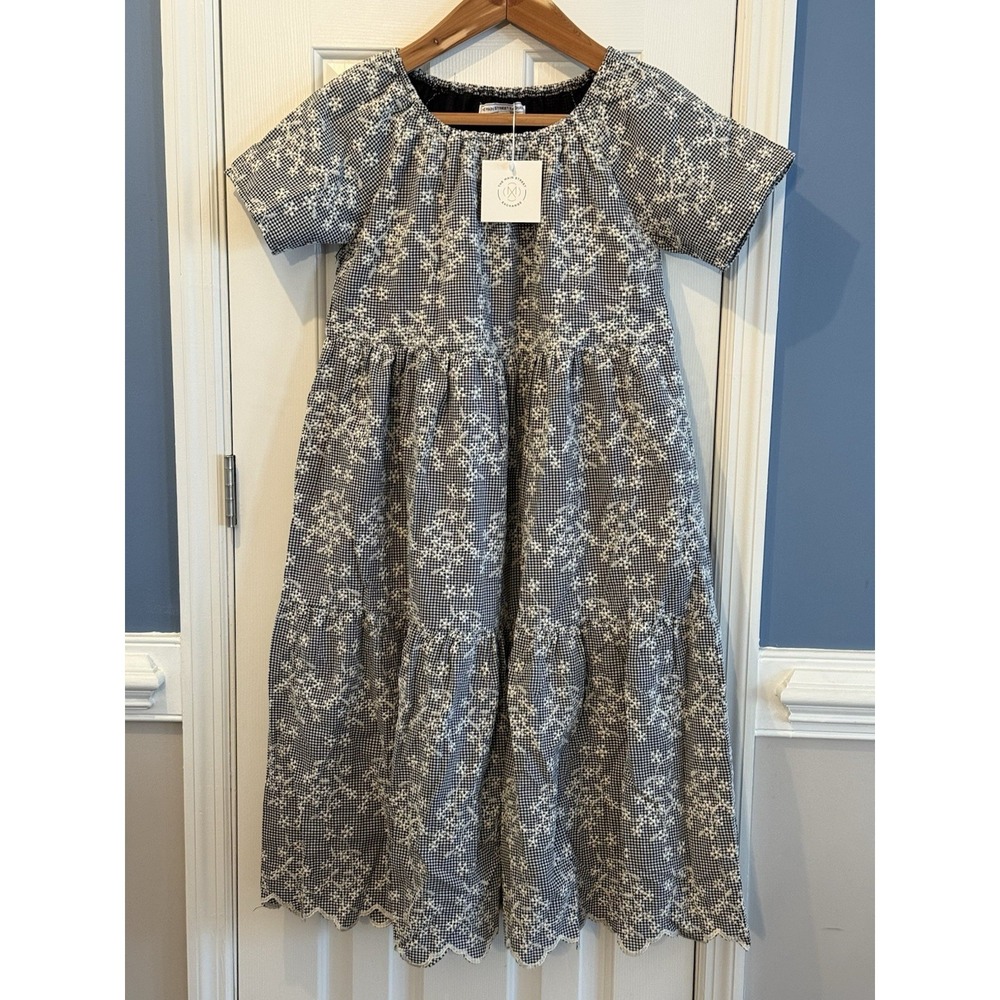 NWT main street exchange Boho Cottagecore Gingham Midi Dress Pockets Size XS